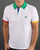 Benetton Iconic Multicolour Trim Polo Shirt White