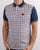 Trojan Check Panel Polo Shirt Navy