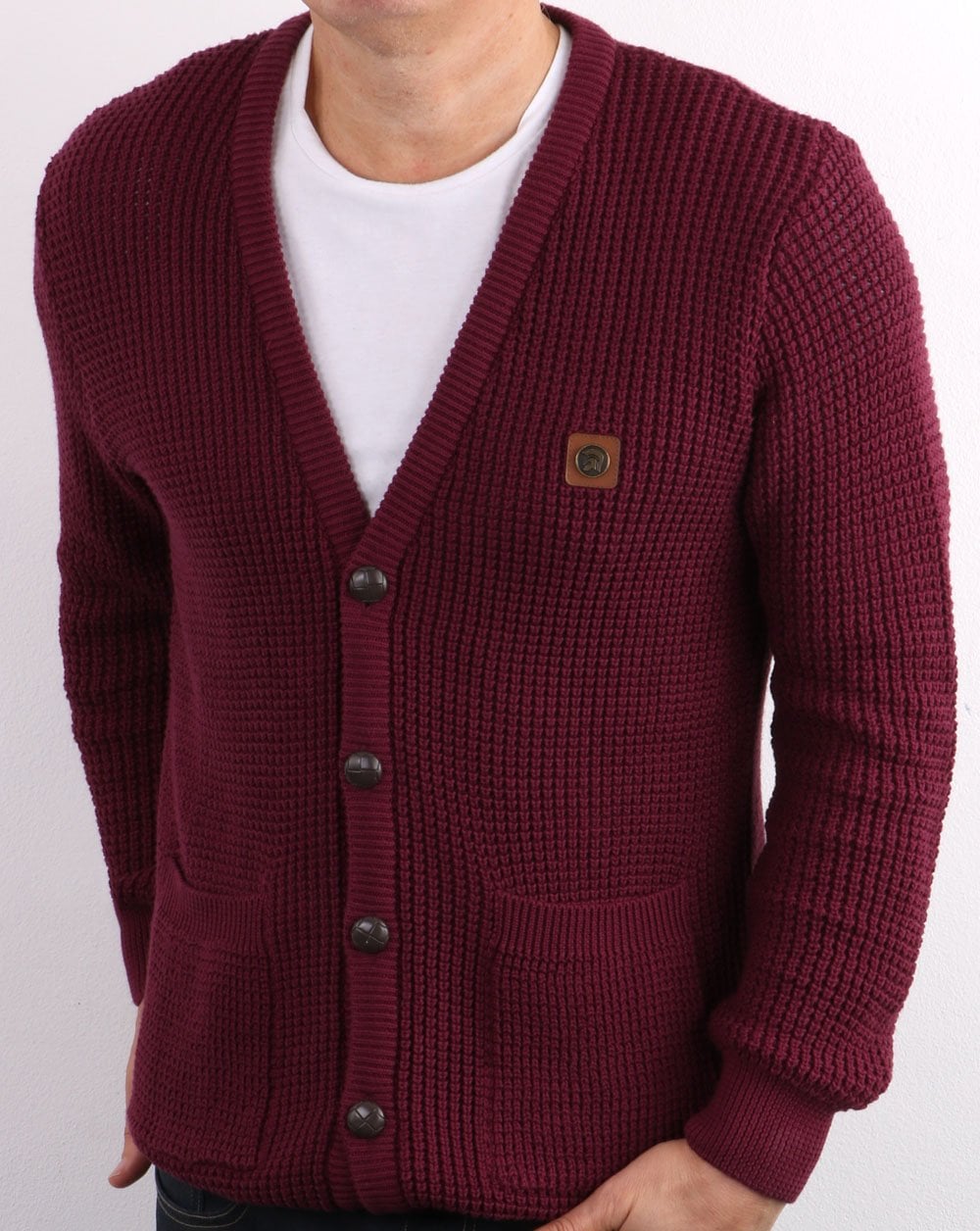 Trojan Waffle Cardigan Port