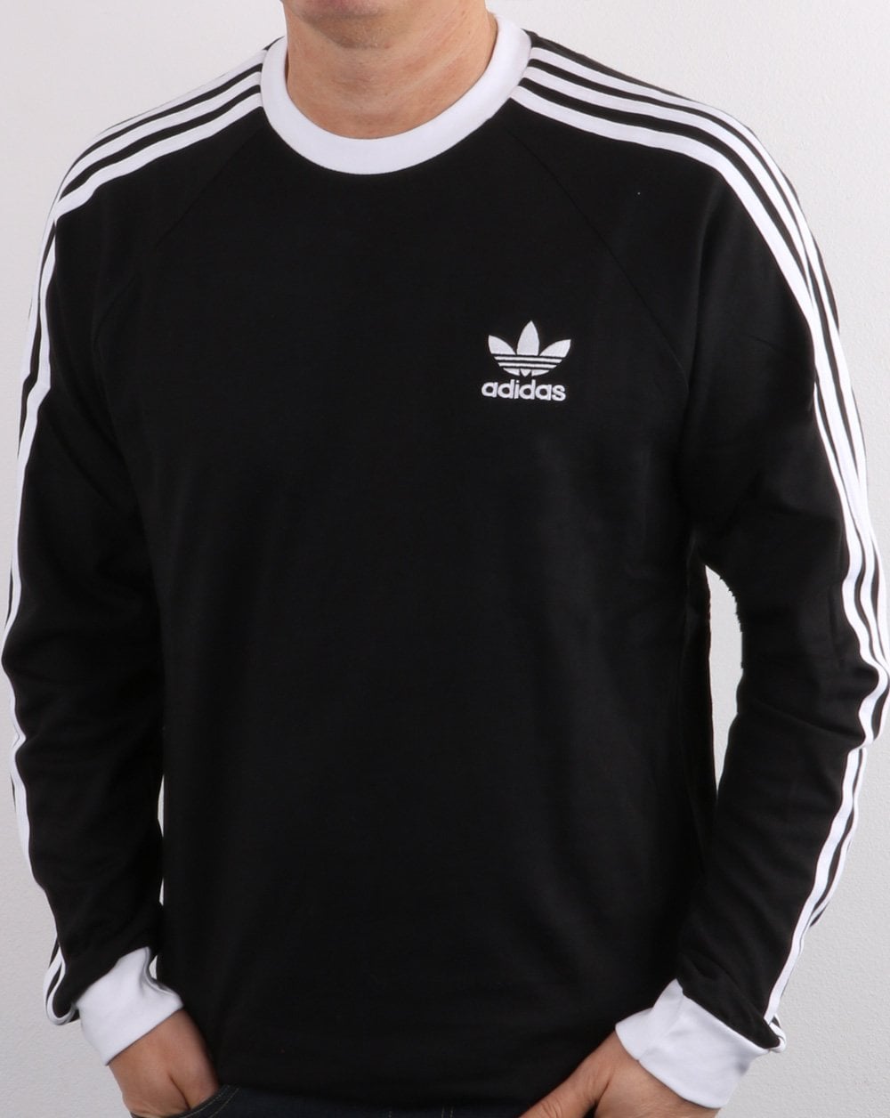 Adidas Originals 3 Stripes Ls T Shirt Black/white