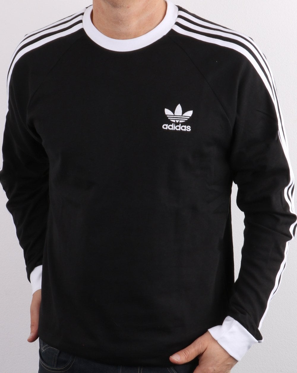 Adidas Originals 3 Stripes Ls T Shirt Black/white