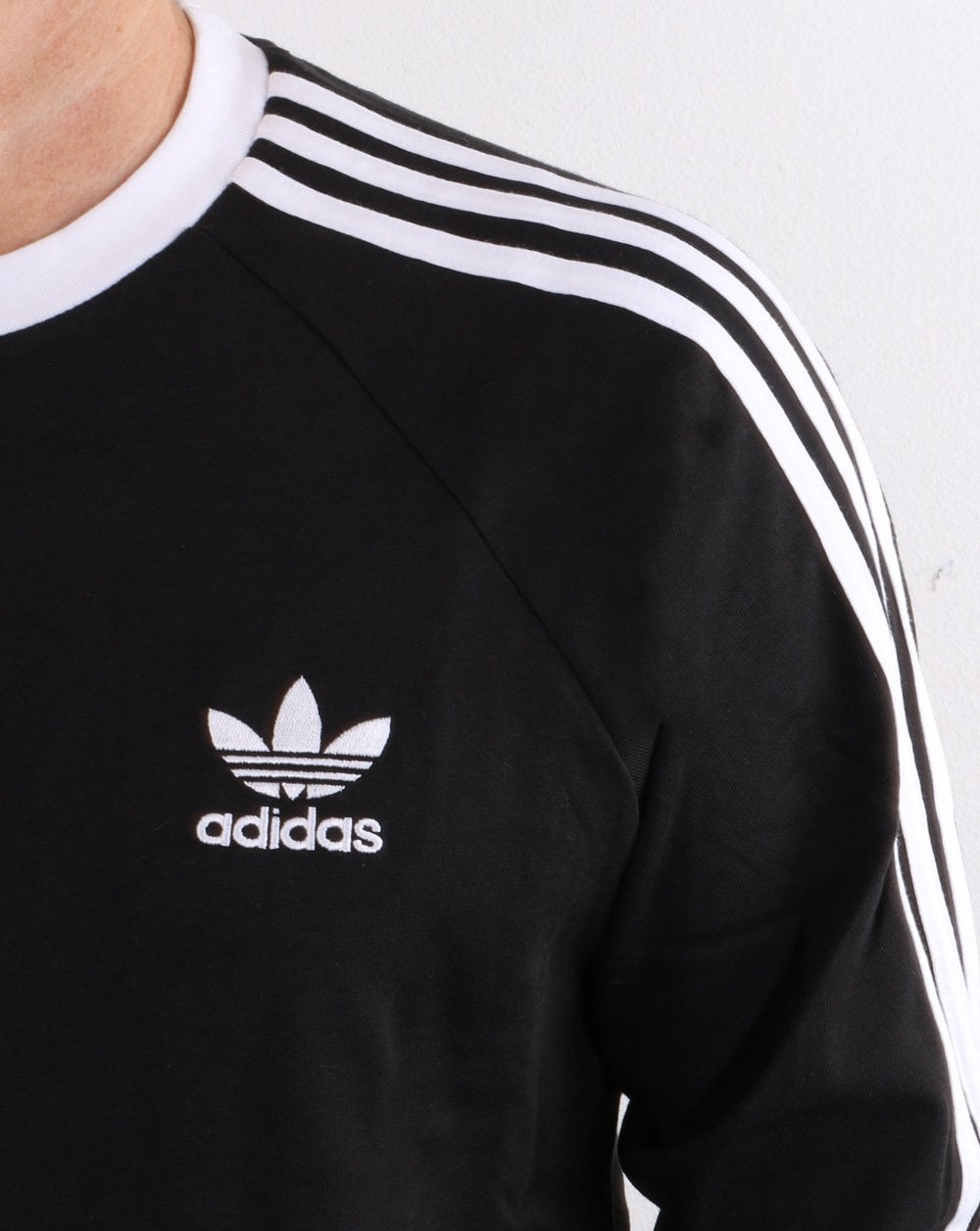 Adidas Originals 3 Stripes Ls T Shirt Black/white