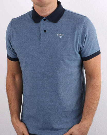 Barbour Contrast Collar Polo Navy