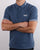 Barbour International Tipped Polo Mid Blue