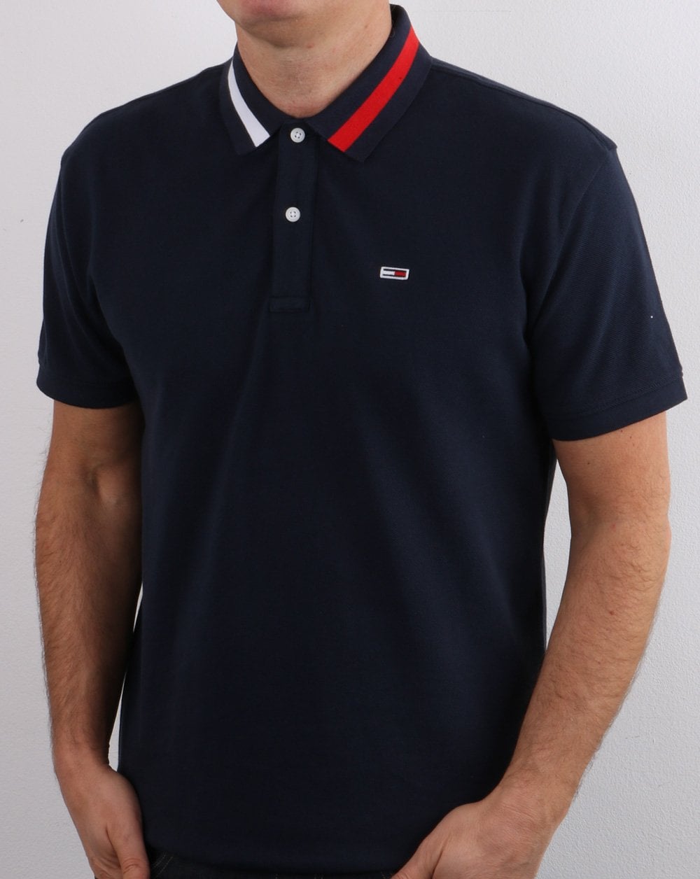 Tommy Hilfiger Flag Neck Polo Shirt Twilight Navy