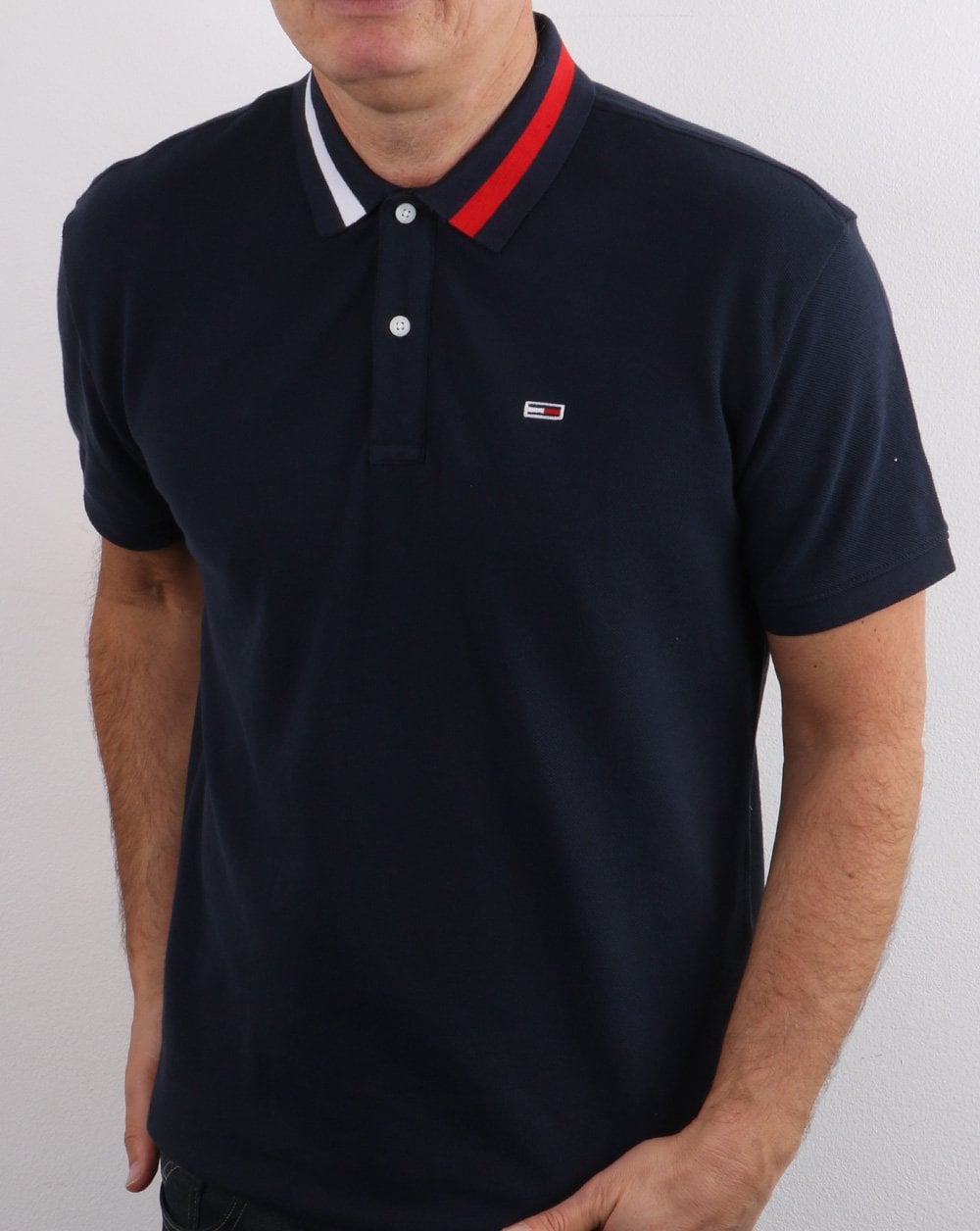 Tommy Hilfiger Flag Neck Polo Shirt Twilight Navy