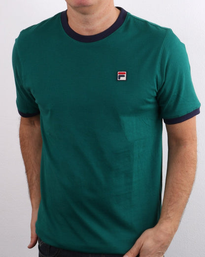 Fila Vintage Marconi T Shirt Green/Navy