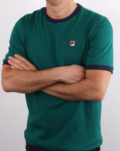 Fila Vintage Marconi T Shirt Green/Navy