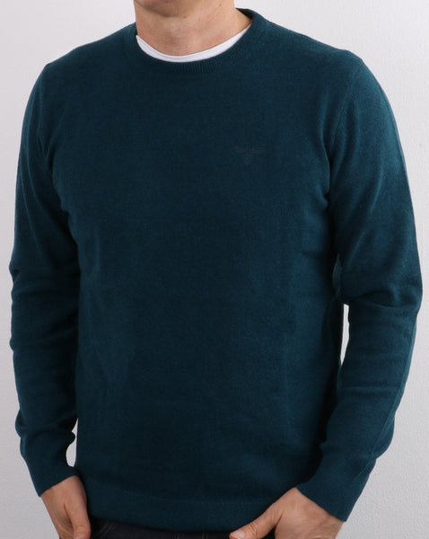 Barbour Lambswool Jumper Dark Aqua