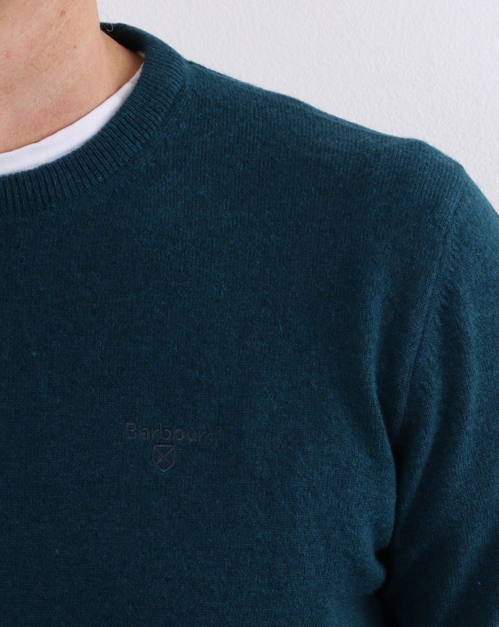 Barbour Lambswool Jumper Dark Aqua