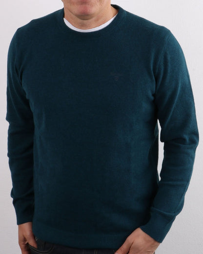Barbour Lambswool Jumper Dark Aqua