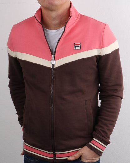 Fila Vintage Flint Track Top Brown/Deep Pink/Cream