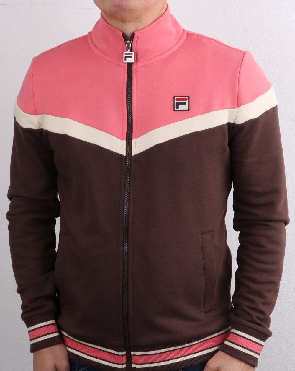 Fila Vintage Flint Track Top Brown/Deep Pink/Cream