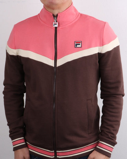 Fila Vintage Flint Track Top Brown/Deep Pink/Cream