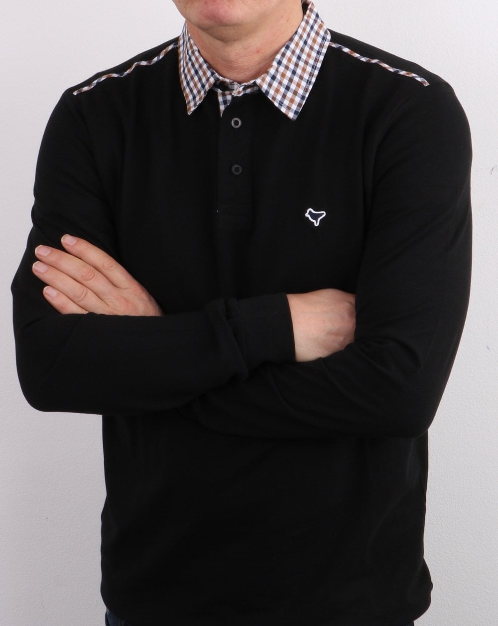 Weekend Offender Check Collar Polo Black