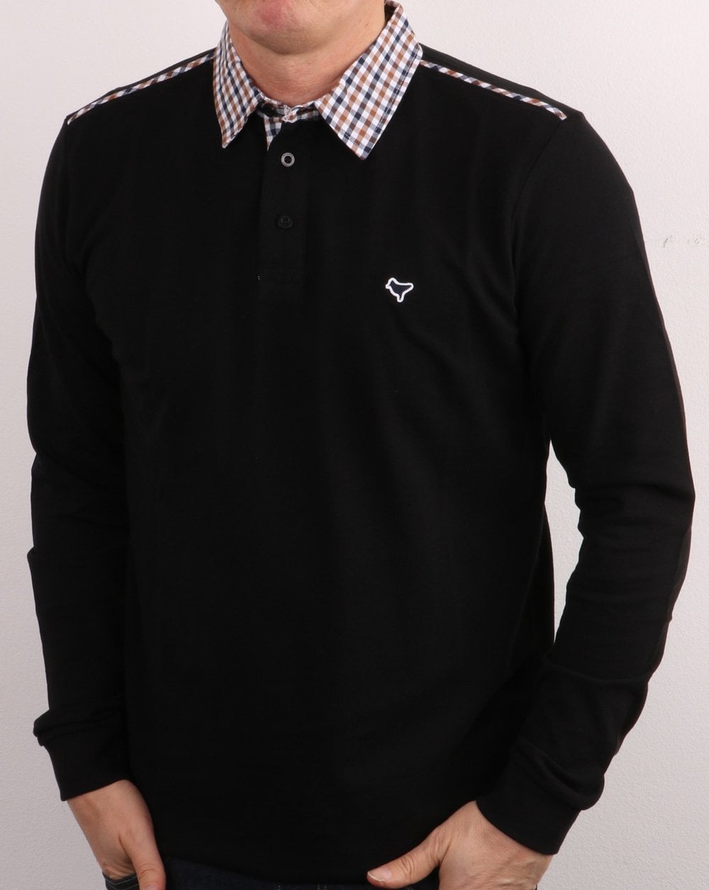 Weekend Offender Check Collar Polo Black