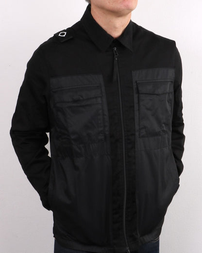 Ma.strum Zip Through Overshirt Jet Black