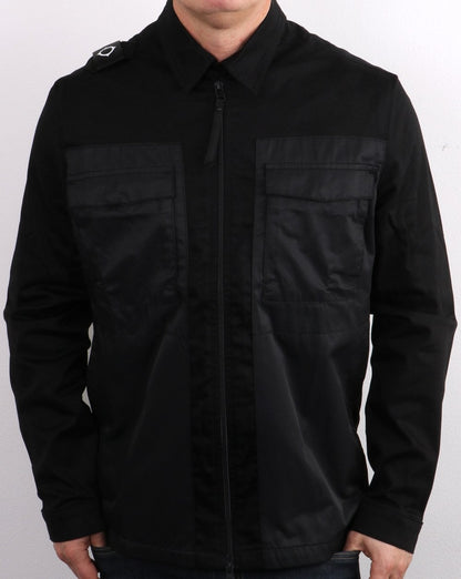 Ma.strum Zip Through Overshirt Jet Black