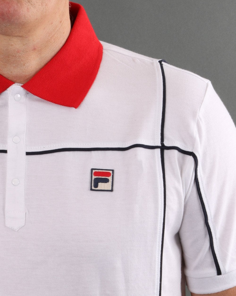 Fila Vintage Terrinda Polo Shirt White/Red