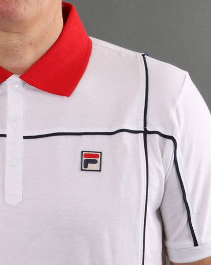 Fila Vintage Terrinda Polo Shirt White/Red