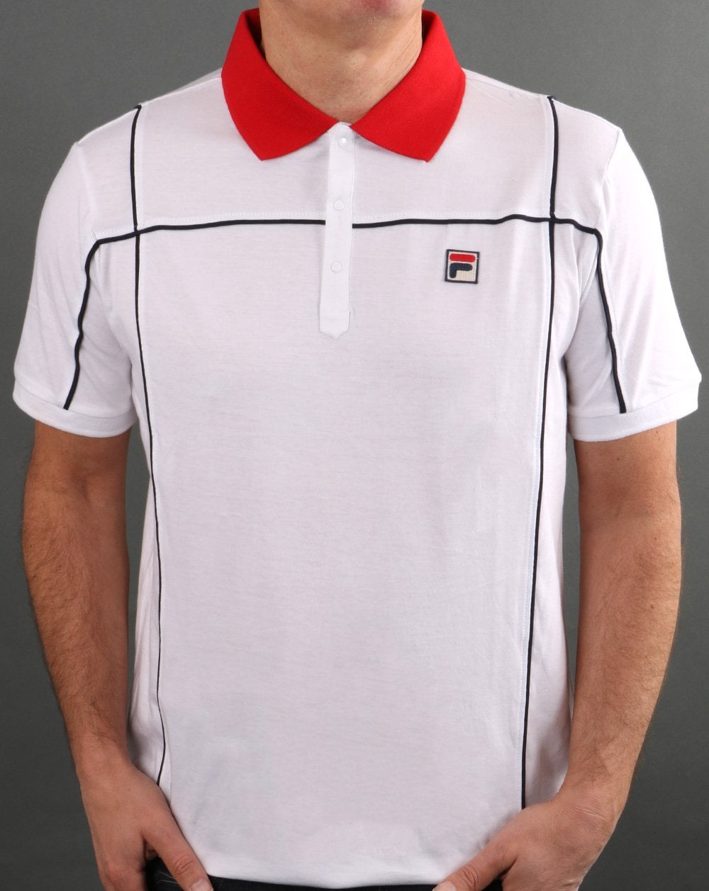 Fila Vintage Terrinda Polo Shirt White/Red