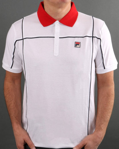 Fila Vintage Terrinda Polo Shirt White/Red