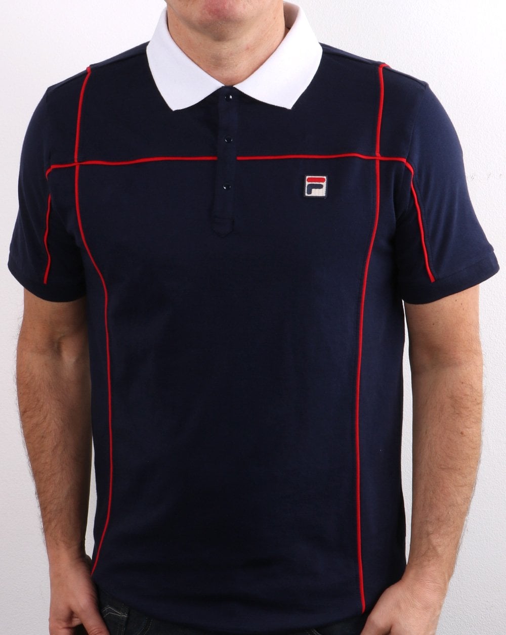 Fila Vintage Terrinda Polo Shirt Navy/white