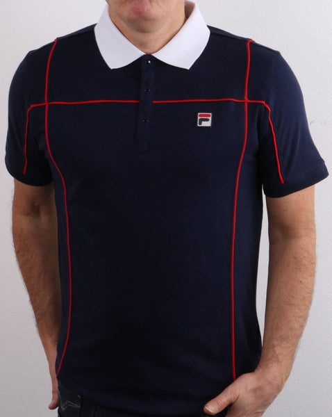 Fila Vintage Terrinda Polo Shirt Navy/white