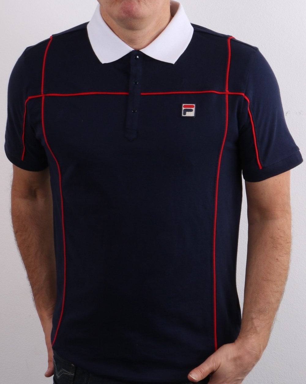 Fila Vintage Terrinda Polo Shirt Navy/white