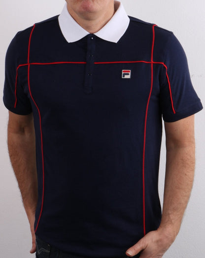 Fila Vintage Terrinda Polo Shirt Navy/white
