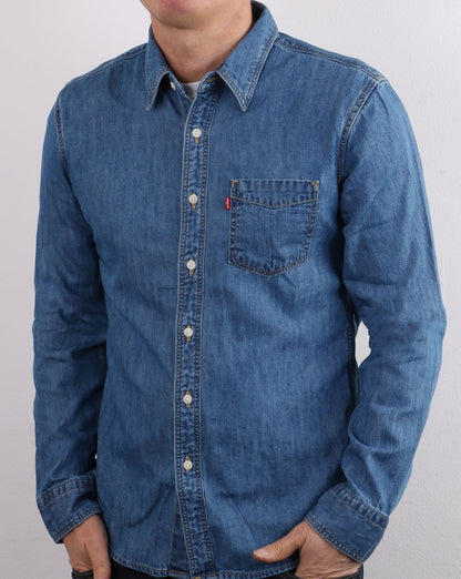 Levis Sunset Pocket Slim Shirt Mid Worn