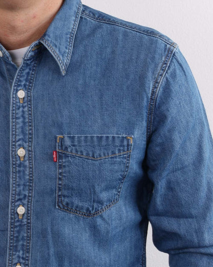 Levis Sunset Pocket Slim Shirt Mid Worn