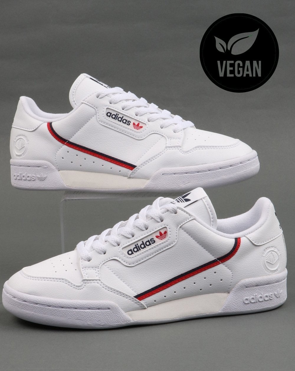 Adidas Continental 80 Vegan Trainers White/Navy/Red