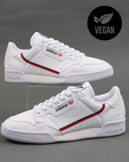 Adidas Continental 80 Vegan Trainers White/Navy/Red