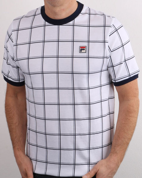 Fila Vintage Window Check T Shirt White