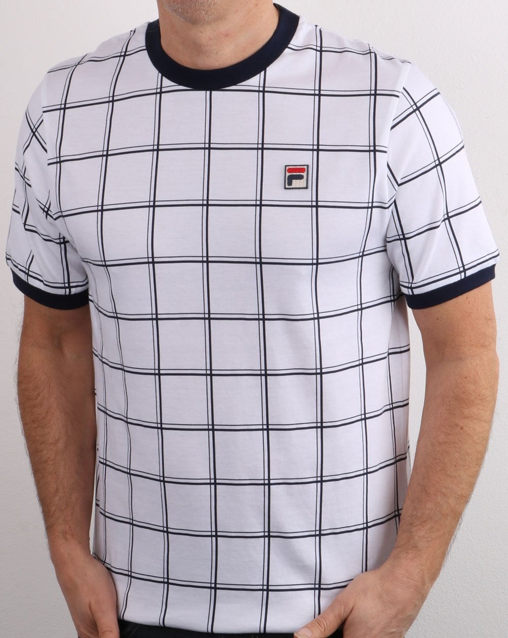 Fila Vintage Window Check T Shirt White
