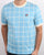 Fila Vintage Window Check T Shirt Sky Blue