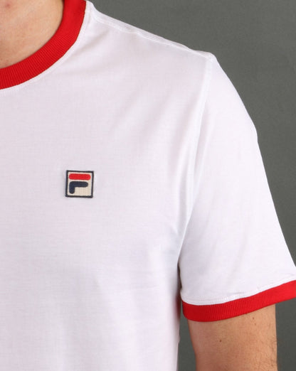 Fila Vintage Ringer T Shirt White/red