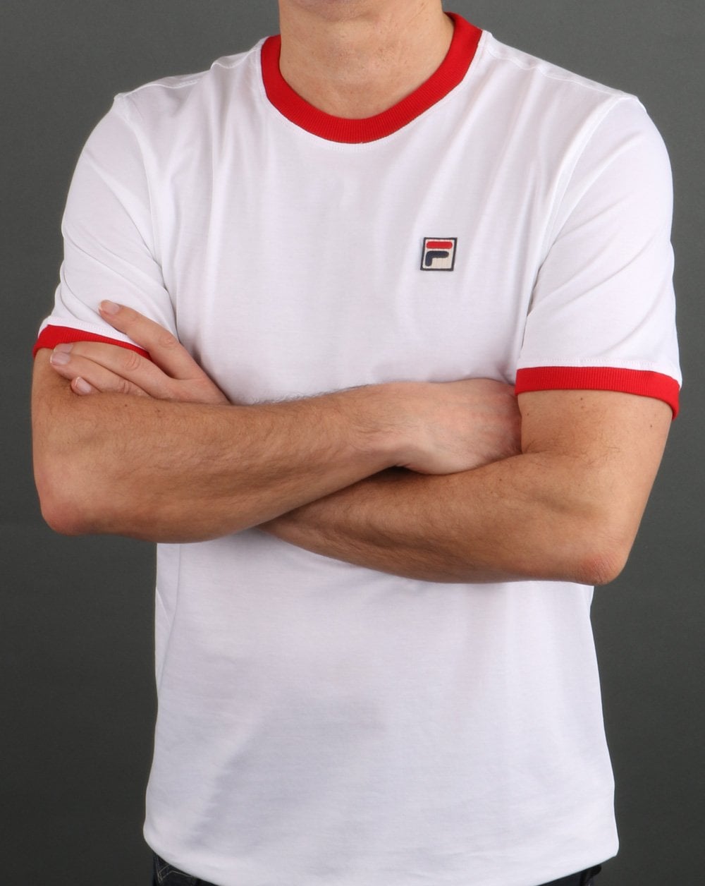 Fila Vintage Ringer T Shirt White/red