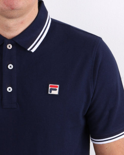 Fila Vintage Tipped Polo Shirt Navy