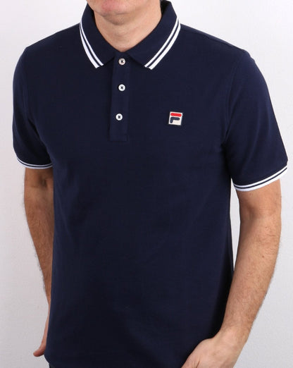 Fila Vintage Tipped Polo Shirt Navy
