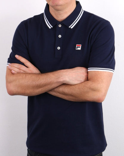 Fila Vintage Tipped Polo Shirt Navy