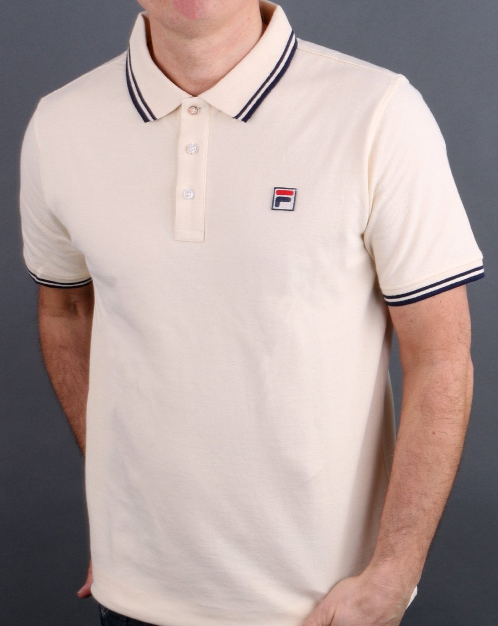 Fila Vintage Tipped Polo Shirt Cream