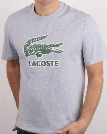 Lacoste Cracked Logo T-shirt Silver Chine