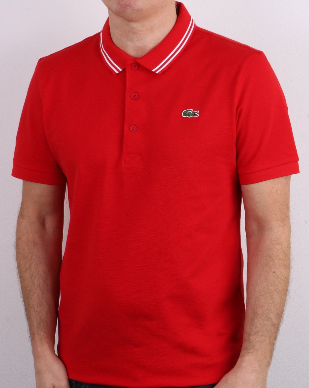 Lacoste Tipped Polo Shirt Red/white