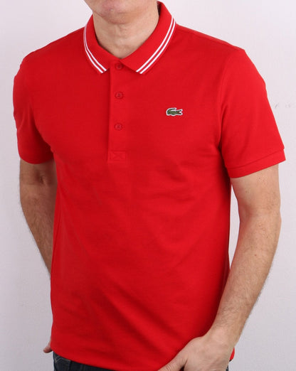 Lacoste Tipped Polo Shirt Red/white