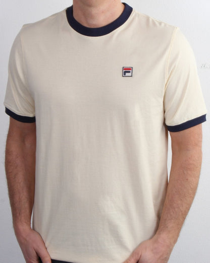 Fila Vintage Ringer T Shirt Cream