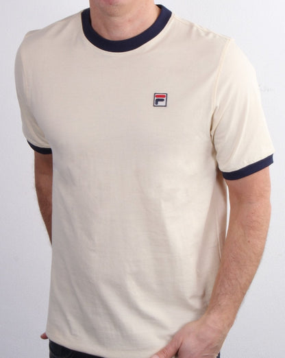 Fila Vintage Ringer T Shirt Cream