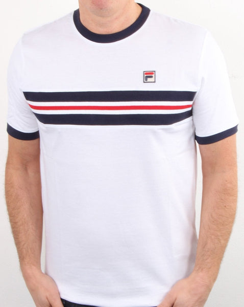 Fila Vintage Chest Stripe T Shirt White
