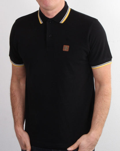 Trojan Tipped Pique Polo Shirt Black